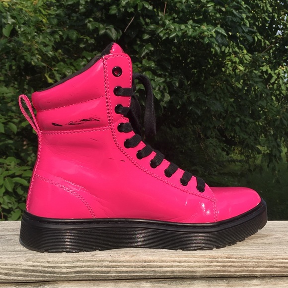Dr Martens Combat Boot Barbie Core Hot Pink Mix Style Womens US 8 EU 39 UK 6 - Picture 9 of 11